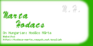 marta hodacs business card